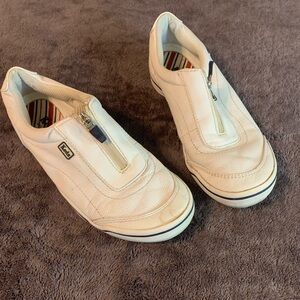 Keds- good condition- white - zip up size - women’s 6- big girls-4.